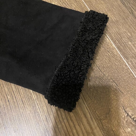 French Connection faux suede and fur trimmed black dress coat‎ S - Picture 3 of 8